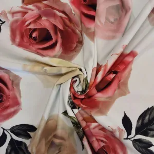 Teplákovina  Růže velké, 22 cm na smetanové