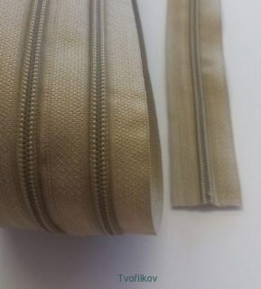 Zip 5 mm béžový tmavý 308